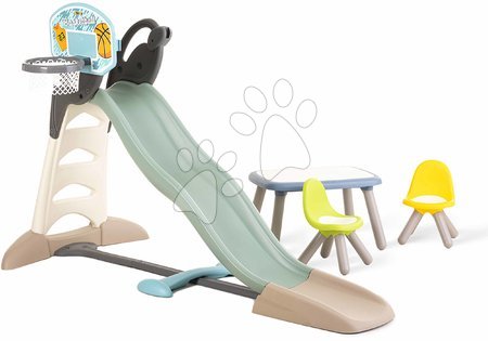 Tobogani - Šmigalka ekološka s vodnim slapom in sedenjem za košarkarje Toboggan XL Slide Green Smoby