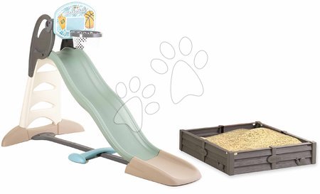 Slides - Šmykľavka ekologická s vodotryskom a pieskoviskom pre záhradníkov Toboggan XL Slide Green Smoby