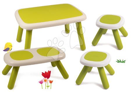 Dětský záhradní nábytek sety - Set stůl pro děti KidTable zelený Smoby - 45