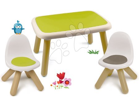 Dětský záhradní nábytek sety - Set stůl pro děti KidTable modrý Smoby se dvěma židlemi s UV filtrem