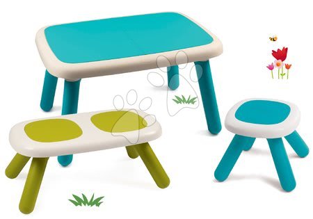 Otroško vrtno pohištvo kompleti - Komplet miza za otroke KidTable modra Smoby - 26