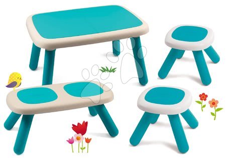 Otroško vrtno pohištvo kompleti - Komplet miza za otroke KidTable modra Smoby - 26