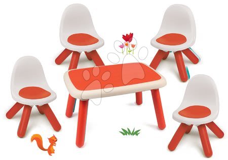 Otroško vrtno pohištvo kompleti - Komplet miza za otroke deti KidTable rdeča Smoby - 22