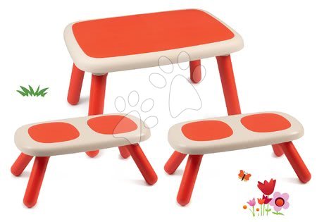 Otroško vrtno pohištvo kompleti - Komplet miza za otroke KidTable rdeča Smoby - 32