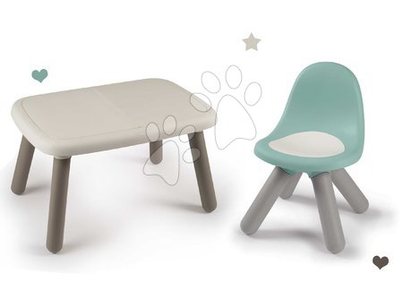 Hrací a piknikové stoly - Set stůl KidTable White Smoby šedokrémový výška 45 cm se židlí s anti UV filtrem_1