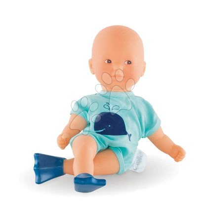 Puppen ab 18 Monaten - Puppe Mini Bath Blue Corolle mit braunen Augen und mit Flossen 20 cm ab 18 Monaten_1