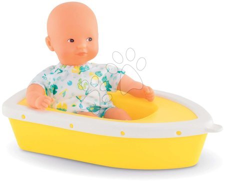 Punčke in dojenčki za deklice - Dojenček žabica Mini Bath Plouf Frog Corolle z rjavimi očkami in ladjico 20 cm od 18 mes_1