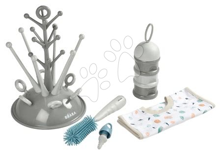 Dojčenské potreby - Sada pre novorodencov Beaba s odkvapávačom, dávkovačom mlieka, silikónovou kefou, podbradníkom od 0 mes_1