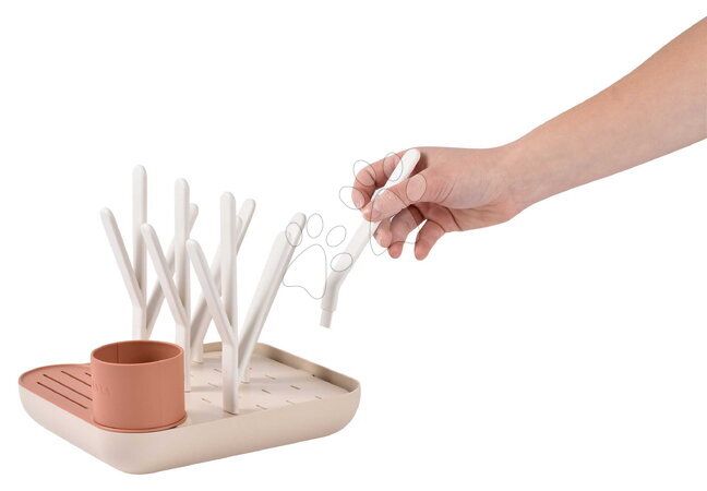 Dojčenské fľaše - Odkvapkávač dojčenských fliaš Forest Draining Rack Terracotta Clay Beaba - 4