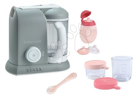 Produse bebe - Set aparat de gătit cu aburi si mixer Beaba Babycook® Solo gri