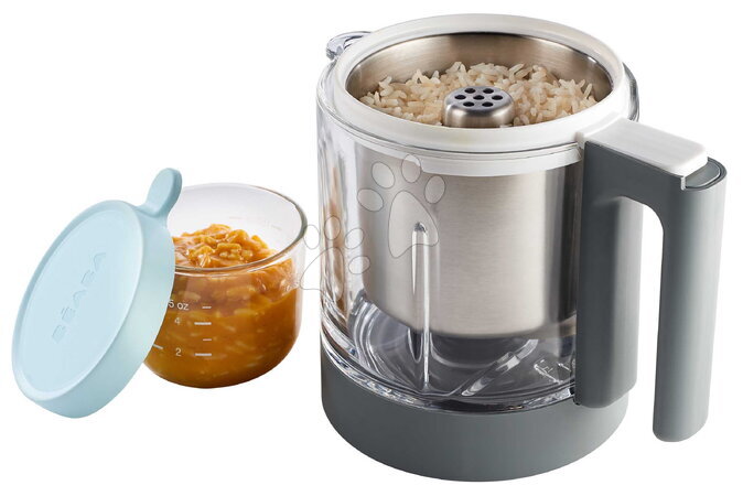 Parní hrnec s mixérem - Sada parního vařiče a mixéru Babycook® Neo Grey White s jídelní soupravou a nástavcem na rýži Beaba - 34