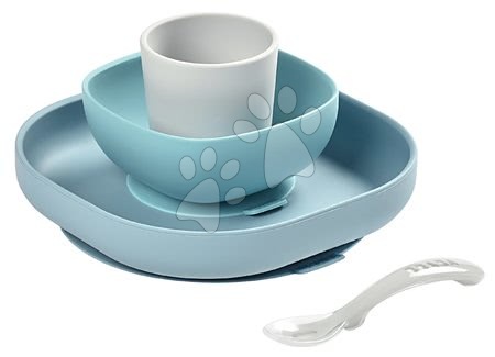 Pre detičky od narodenia - Jedálenská súprava Silicone Meal Set Beaba