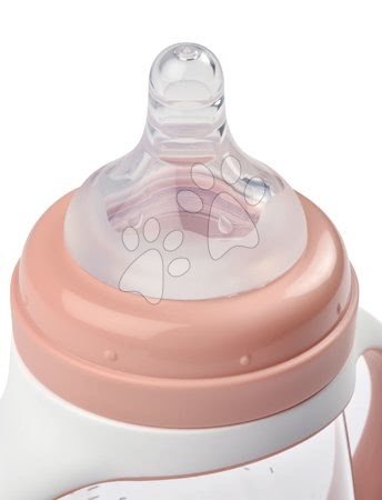 Jucării pentru bebeluși de la 3 la 6 luni - Sticlă bebeluși Sippy Beaba Learning Cup 2in1 Pink 210 ml roz cu pai de la 4 luni_1