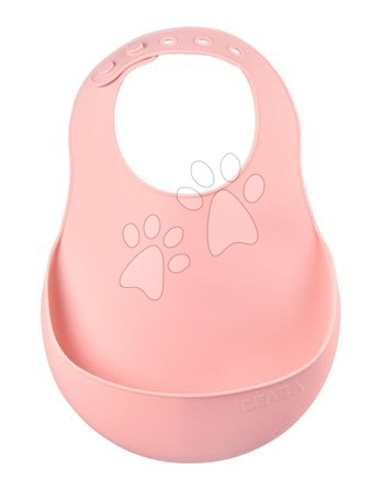 Pre bábätká - Podbradník pre deti Silicone Bib Old Pink Beaba