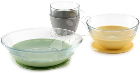 Pro miminka - Jídelní souprava ze skla Duralex Yellow Glass Meal Beaba