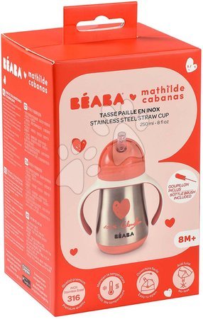 Pro miminka - Láhev Bidon s dvojitými stěnami Stainless Steel Straw Cup Beaba - 15