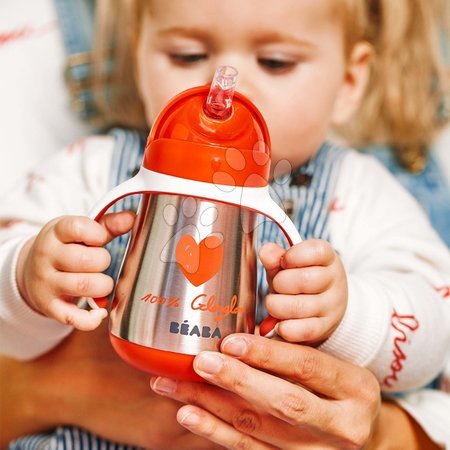 Pro miminka - Láhev Bidon s dvojitými stěnami Stainless Steel Straw Cup Beaba - 1