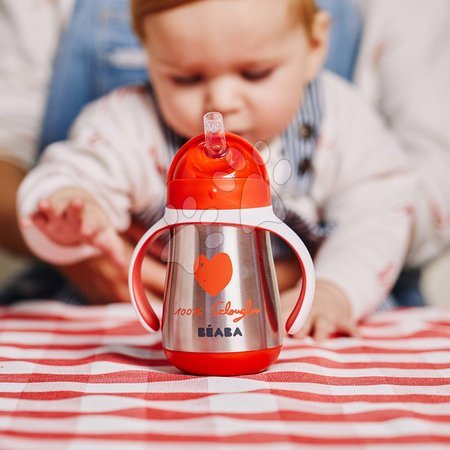 Pro miminka - Láhev Bidon s dvojitými stěnami Stainless Steel Straw Cup Beaba - 6