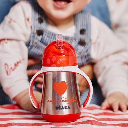 Pro miminka - Láhev Bidon s dvojitými stěnami Stainless Steel Straw Cup Beaba - 7