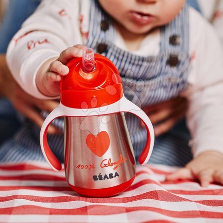 Pro miminka - Láhev Bidon s dvojitými stěnami Stainless Steel Straw Cup Beaba - 8