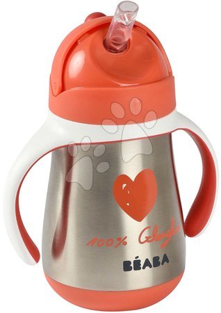 Pro miminka - Láhev Bidon s dvojitými stěnami Stainless Steel Straw Cup Beaba - 11