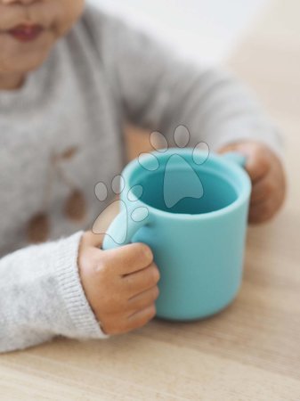 Dojčenské jedálenské potreby - Hrnček pre bábätká Silicone Learning Cup Blue Beaba _1