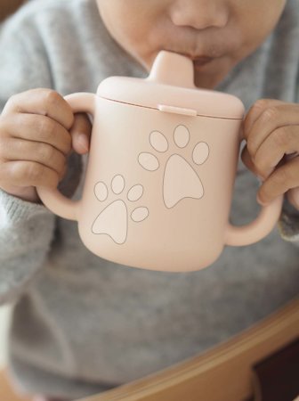 Dojčenské jedálenské potreby - Hrnček pre bábätká Silicone Learning Cup Pink Beaba _1