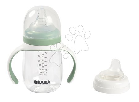 Hračky pre detičky od 3 do 6 mesiacov - Fľaša Bidon na učenie pitia 2in1 Training Bottle Beaba 