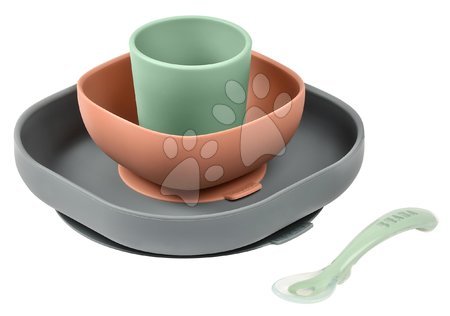 Hračky pre detičky od 3 do 6 mesiacov - Jedálenská súprava Silicone Meal Set Beaba