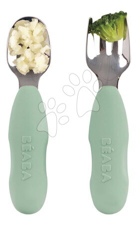 Kinderbesteck - Erstes Kinderbesteck Edelstahl Pre-Cutlery Sage Green Beaba - 2