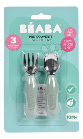 Kinderbesteck - Erstes Kinderbesteck Edelstahl Pre-Cutlery Sage Green Beaba - 3