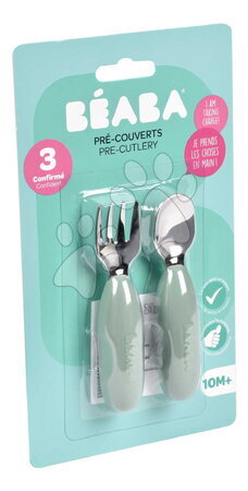 Kinderbesteck - Erstes Kinderbesteck Edelstahl Pre-Cutlery Sage Green Beaba - 4
