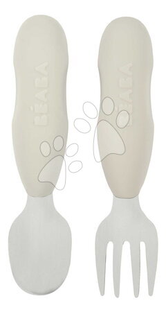 Pribori i žličice - Prvi dječji pribor od nehrđajućeg čelika Velvet Grey Beaba_1