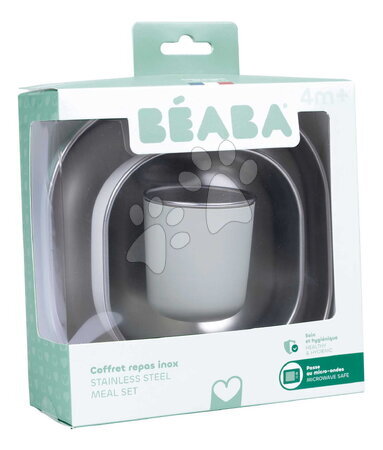 Jedálenské súpravy - Jedálenská súprava Stainless Steel Meal Set Sage Green Beaba - 10