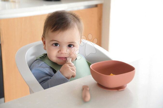 Príbory a lyžičky - Ergonomické tréningové lyžičky Silicone Pre-Spoons Praline Clay Beaba - 2