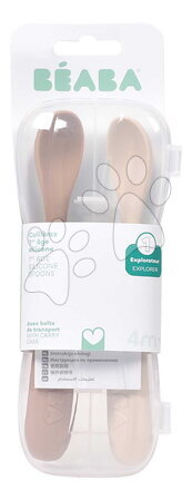 Príbory a lyžičky - Prvé tréningové lyžičky First Age Silicone Spoons Clay Duo Beaba - 2