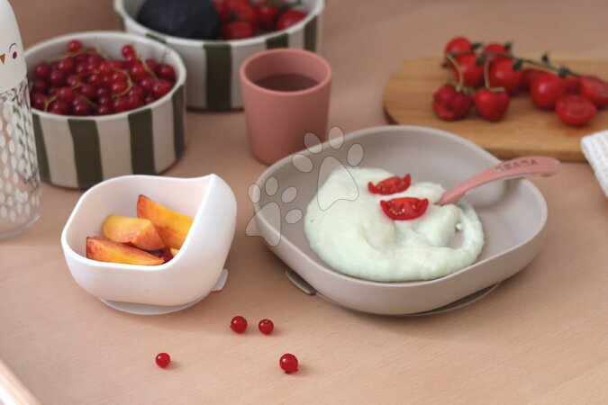 Babaétkészletek - Étkészlet Silicone Meal Set Terracotta Gazelle Beaba - 2