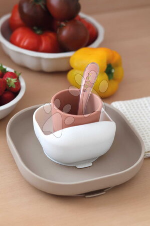 Babaétkészletek - Étkészlet Silicone Meal Set Terracotta Gazelle Beaba - 3