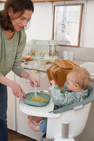 Jedálenské súpravy - Jedálenská súprava Silicone Meal Set Sage Green Misty Green Beaba - 2