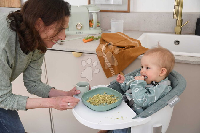 Jedálenské súpravy - Jedálenská súprava Silicone Meal Set Sage Green Misty Green Beaba - 6