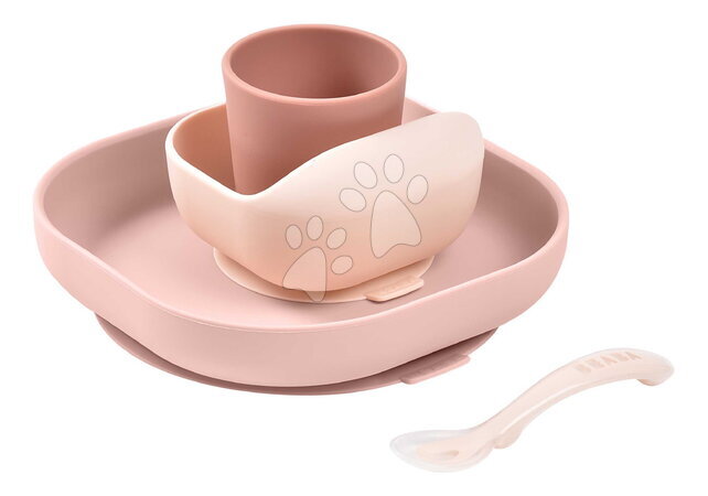 Jedálenské súpravy - Jedálenská súprava Silicone Meal Set Cotton Candy Beaba