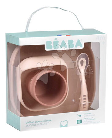 Babaétkészletek - Étkészlet Silicone Meal Set Cotton Candy Beaba - 12