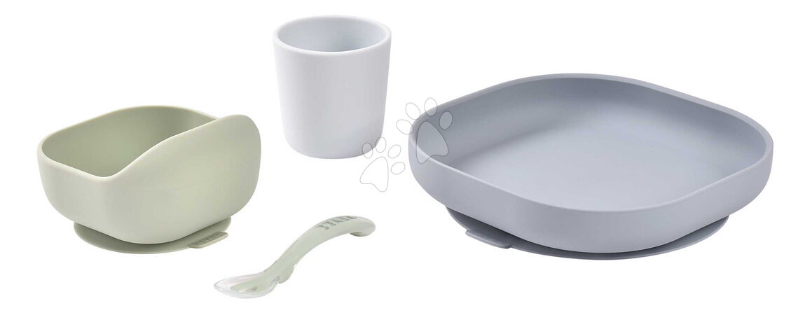 Jedálenské súpravy - Jedálenská súprava Silicone Meal Set Pebble Beaba_1
