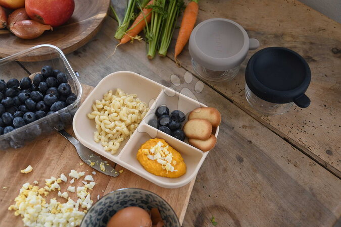 Talířky a misky - Talíř pro miminka Divided Silicone Plate Clay Beaba_1