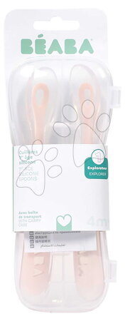 Evőeszközök és etetőkanalak - Első gyakorlókanalak First Age Silicone Spoons Cotton Candy Sorbet Duo Beaba_1