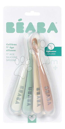 Pribori i žličice - Prve žličice za trening First Age Silicone Spoons Natural Set Beaba_1