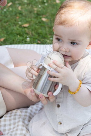 Dojčenské fľaše - Fľaša s dvojitými stenami Stainless Steel Straw Cup Clay Beaba - 3