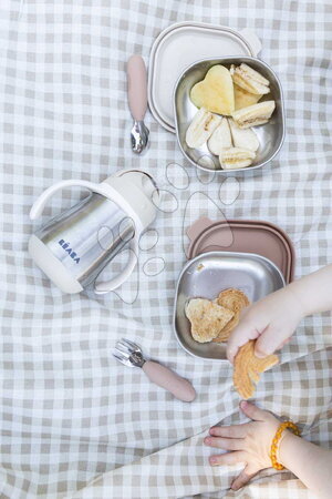 Dojčenské fľaše - Fľaša s dvojitými stenami Stainless Steel Straw Cup Clay Beaba - 4