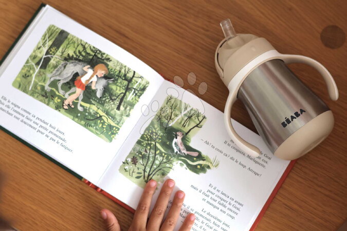 Dojčenské fľaše - Fľaša s dvojitými stenami Stainless Steel Straw Cup Clay Beaba - 6