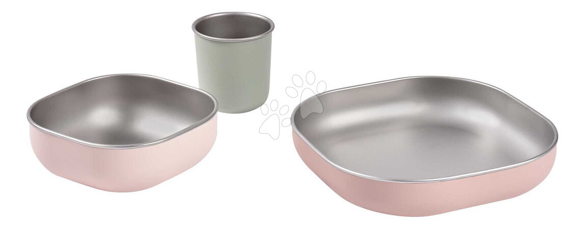 Babaétkészletek - Étkészlet Stainless Steel Meal Set Cotton Candy Beaba_1